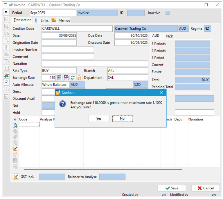 Limit Foreign Exchange Errors