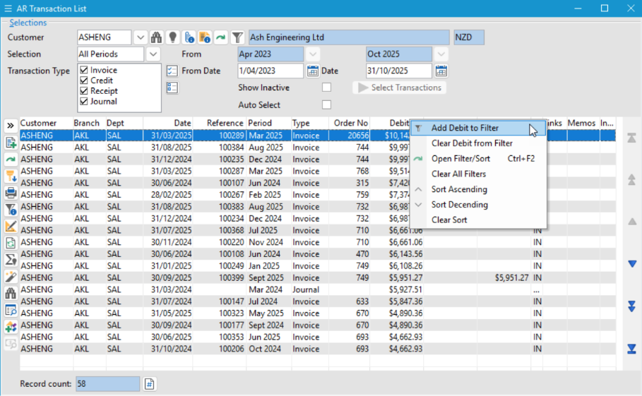 Filtering and Sorting on Grids