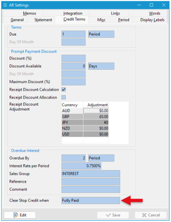 Automatically Remove Stop Credit